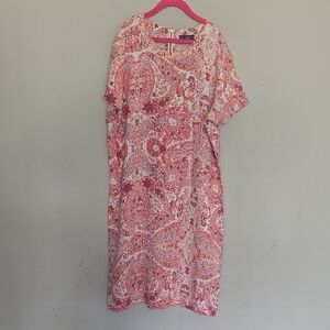 Adrienne Vittadini Red and Blue Midi Dress